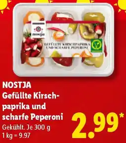 Lidl NOSTJA Gefüllte Kirschpaprika und scharfe Peperoni Angebot