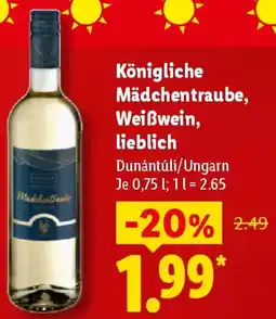 Lidl Königliche Mädchentraube, Weißwein, lieblich Angebot