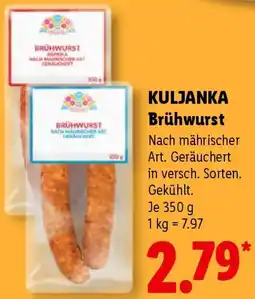 Lidl KULJANKA Brühwurst Angebot