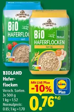 Lidl BIOLAND Haferflocken Angebot
