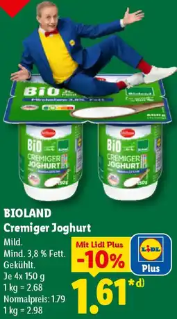 Lidl BIOLAND Cremiger Joghurt Angebot