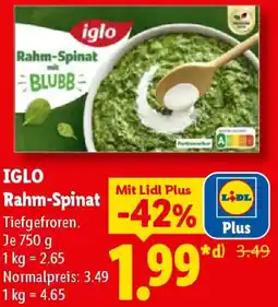 Lidl IGLO Rahm-Spinat Angebot