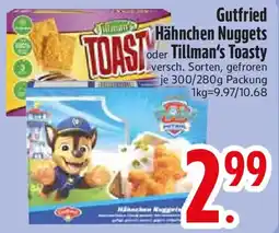 Edeka Gutfried Hähnchen Nuggets oder Tillman's Toasty Angebot