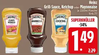Edeka Heinz Grill-Sauce, Ketchup oder Mayonnaise Angebot