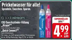 Edeka Sodastream CO2-Tauschzylinder-Füllung „Alcojet" oder ,,Quick Connect" Angebot