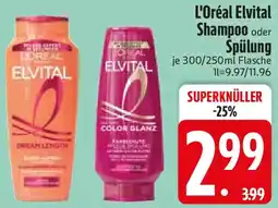 Edeka L'Oréal Elvital Shampoo oder Spülung Angebot