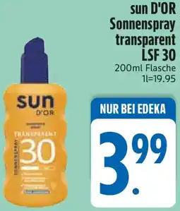 Edeka sun D'OR Sonnenspray transparent LSF 30 Angebot