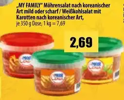 Mix Markt MY FAMILY Möhrensalat / Weißkohlsalat Angebot