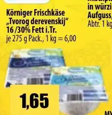 Mix Markt Körniger Frischkäse "Tvorog derevenskij" Angebot