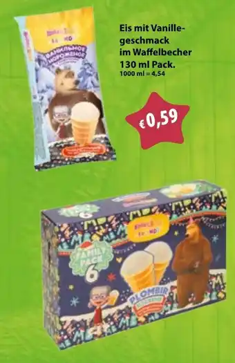Mix Markt Eis mit Vanille-geschmack im Waffelbecher Angebot