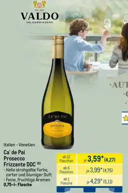 METRO Ca' de Pai Prosecco Frizzante DOC Angebot