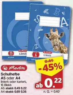 Famila Nord West Herlitz Schulhefte A5 oder A4 Angebot