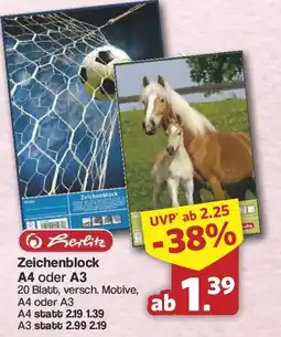 Famila Nord West Herlitz Zeichenblock A4 oder A3 Angebot