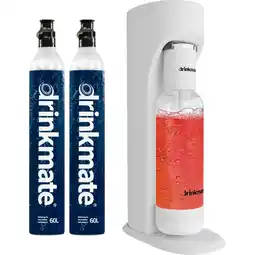 Netto Marken-Discount Drinkmate OmniFizz Sprudelwasser- und Sodabereiter, mit zwei 425g CO2-Flaschen, Klassisches Weiß Angebot