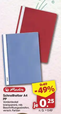 Famila Nord West Herlitz Schnellhefter A4 PP Angebot