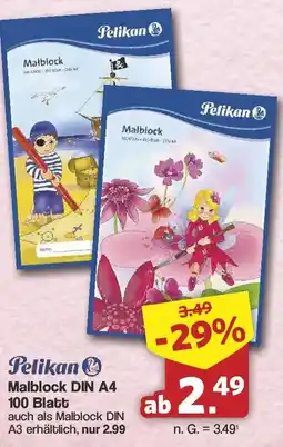 Famila Nord West Pelikan Malblock DIN A4 100 Blatt Angebot