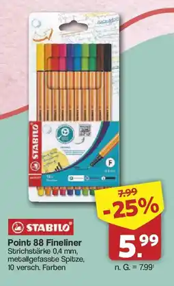 Famila Nord West STABILO Point 88 Fineliner Angebot