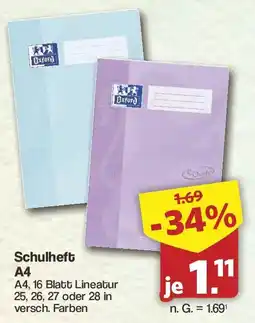 Famila Nord West Schulheft A4 Angebot