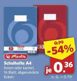 Combi Herlitz Schulhefte A4 Angebot