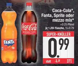 E-Center Coca-Cola, Fanta, Sprite oder mezzo mix Angebot
