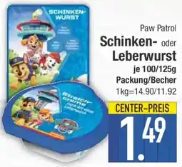 E-Center Paw Patrol Schinken- oder Leberwurst Angebot