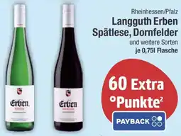 E-Center Rheinhessen/Pfalz Langguth Erben Spätlese, Dornfelder Angebot