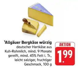 Marktkauf Allgäuer bergkäse würzig Angebot