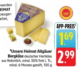 Marktkauf Unsere heimat allgäuer bergkäse Angebot