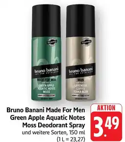 Marktkauf Bruno banani made for men green apple aquatic notes moss deodorant spray Angebot