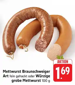 Marktkauf Mettwurst braunschweiger art fein gehackt Angebot