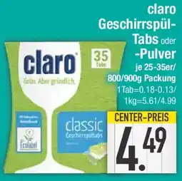 E-Center claro Geschirrspül- Tabs oder -Pulver Angebot