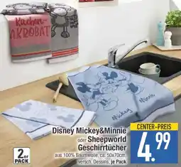 E-Center Disney Mickey&Minnie oder Sheepworld Geschirrtücher Angebot