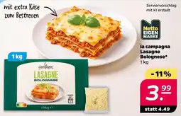 Netto la campagna Lasagne Bolognese Angebot