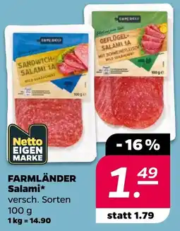 Netto FARMLÄNDER Salami* Angebot