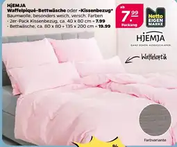 Netto HJEMJA Waffelpiqué-Bettwäsche oder -Kissenbezug Angebot