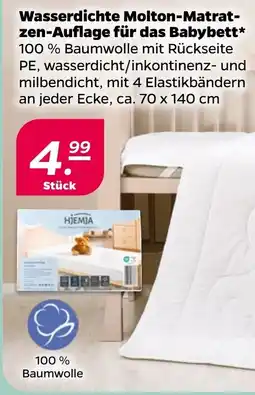 Netto Wasserdichte Molton-Matratzen-Auflage für das Babybett* Angebot