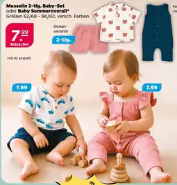 Netto Musselin 2-tlg. Baby-Set oder Baby Sommeroverall Angebot