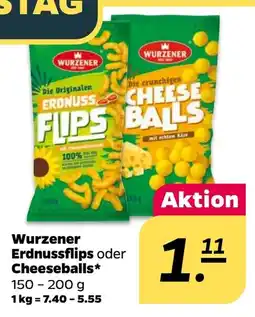 Netto Wurzener Erdnussflips oder Cheeseballs* Angebot