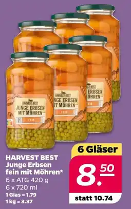 Netto HARVEST BEST Junge Erbsen fein mit Möhren Angebot