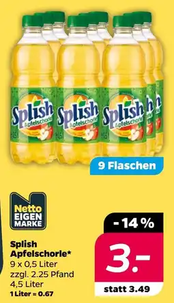 Netto Splish Apfelschorle* Angebot