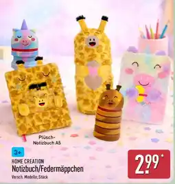 Aldi Nord HOME CREATION Notizbuch/Federmäppchen Angebot