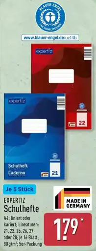 Aldi Nord EXPERTIZ Schulhefte Angebot
