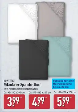 Aldi Nord NOVITESSE Mikrofaser-Spannbetttuch Angebot