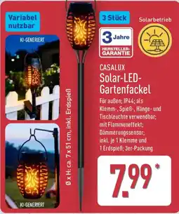 Aldi Nord CASALUX Solar-LED-Gartenfackel Angebot