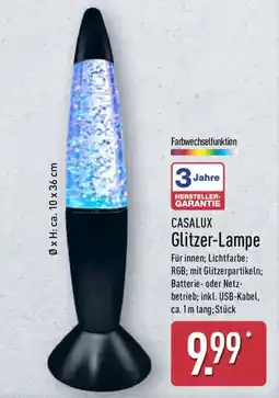 Aldi Nord CASALUX Glitzer-Lampe Angebot