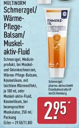 Aldi Nord MULTINORM Schmerzgel/Wärme-Pflege-Balsam/Muskel-aktiv-Fluid Angebot