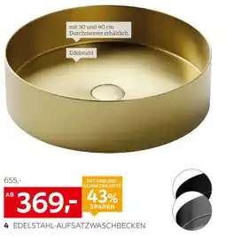XXXLutz Aufsatzwaschbecken stahl gebürstet, ø 40 cm Angebot