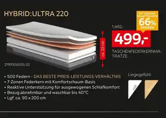 Taschenfederkernmatratze hybrid:ultra 220