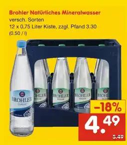 Netto Marken-Discount Brohler natürliches mineralwasser Angebot