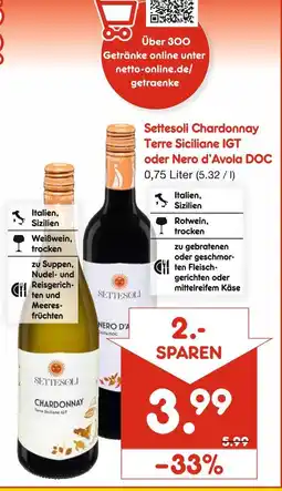 Netto Marken-Discount Settesoli chardonnay terre siciliane igt Angebot